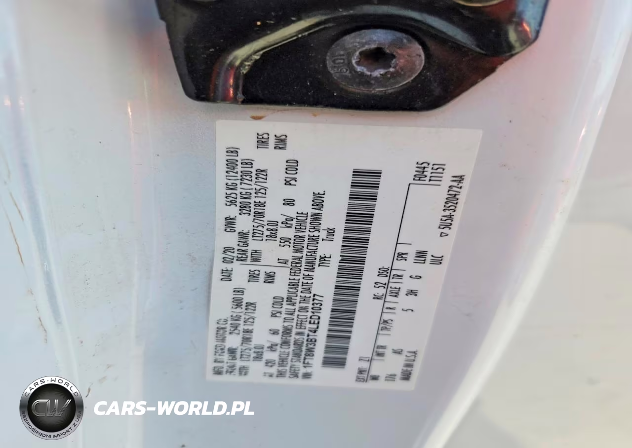 2020 Ford F350 Super Duty VIN:1FT8W3BT4LED10377 - 12