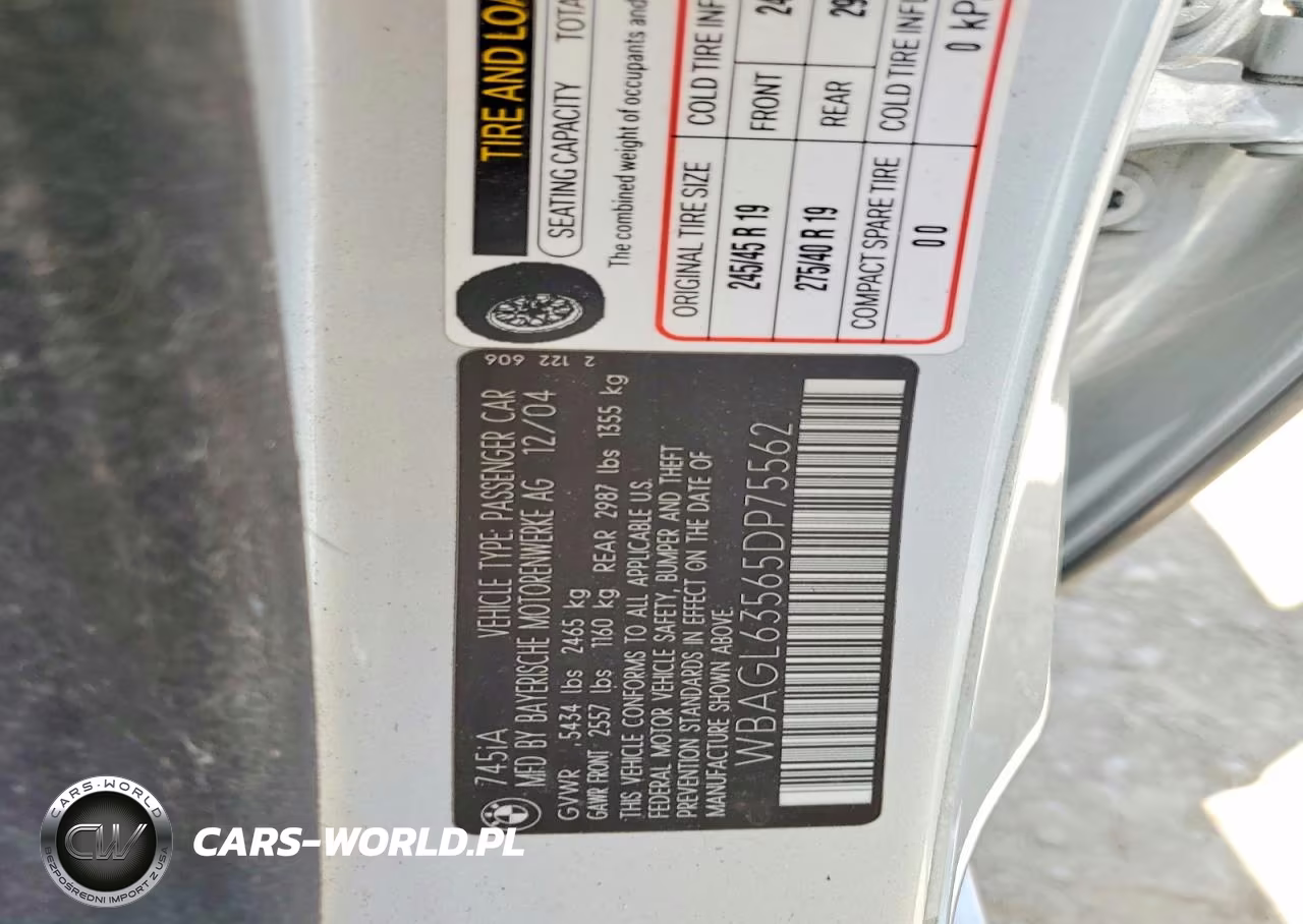 2005 BMW 745 VIN:WBAGL63565DP75562 - 12