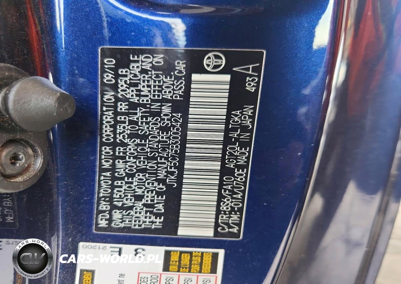2011 Scion Tc Base VIN:JTKJF5C75B3005424 - 12