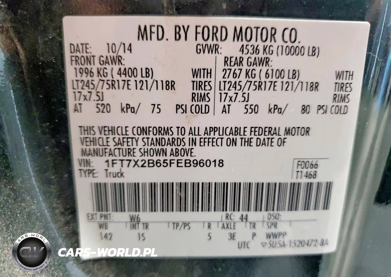 2015 Ford F250 Super Duty VIN:1FT7X2B65FEB96018 - 12