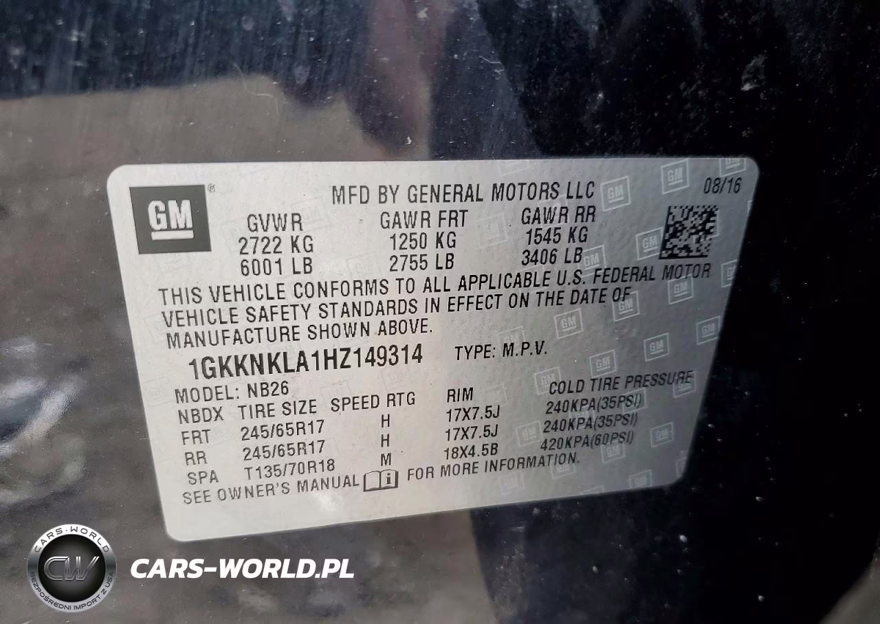 2017 GMC Acadia Sle VIN:1GKKNKLA1HZ149314 - 13
