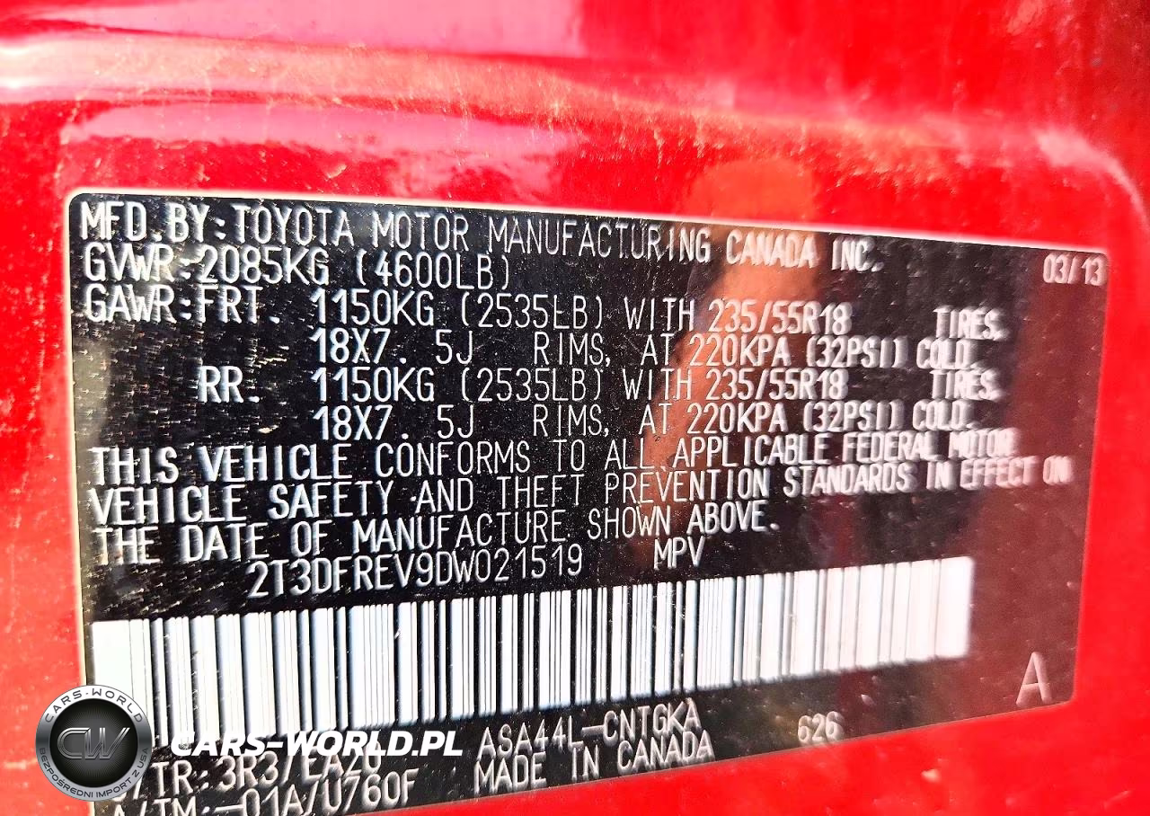 2013 Toyota Rav4 Limited VIN:2T3DFREV9DW021519 - 13