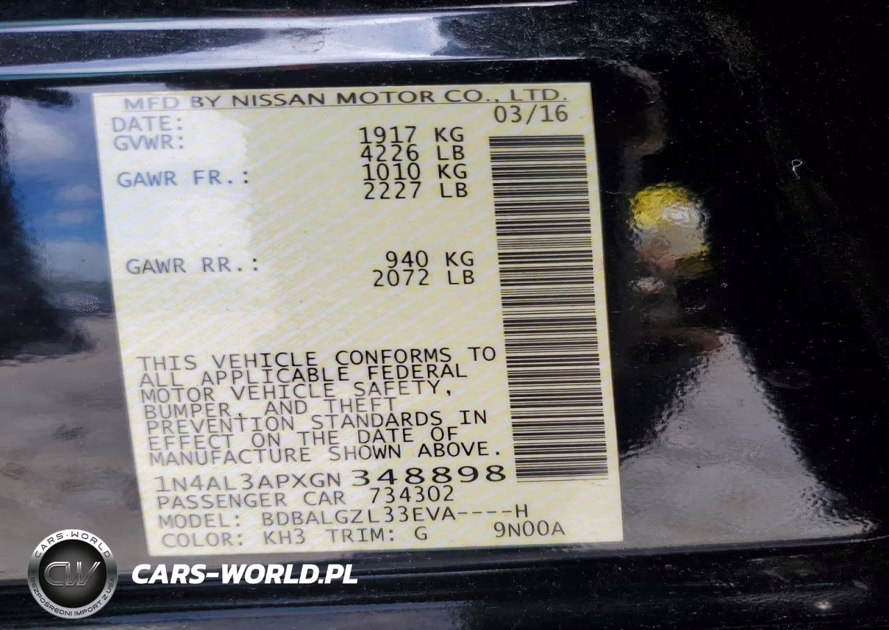 2016 Nissan Altima 2.5 S VIN:1N4AL3APXGN348898 - 13