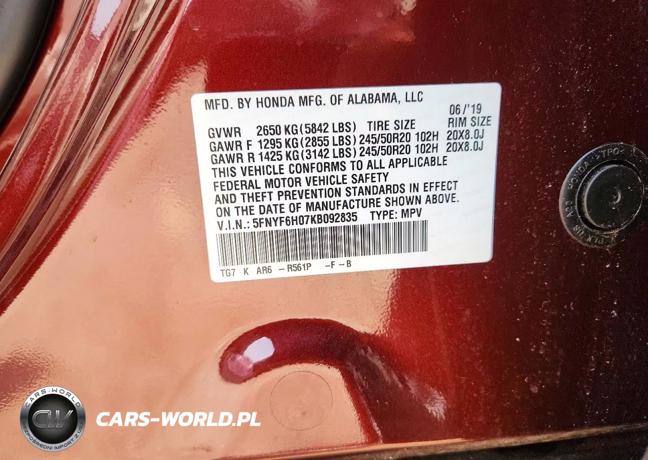 2019 Honda Pilot Elite VIN:5FNYF6H07KB092835 - 13