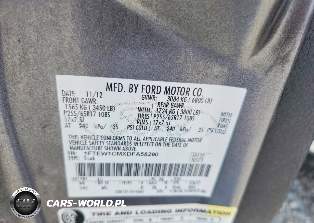 2013 Ford F150 Supercrew VIN:1FTEW1CMXDFA58290 - 12