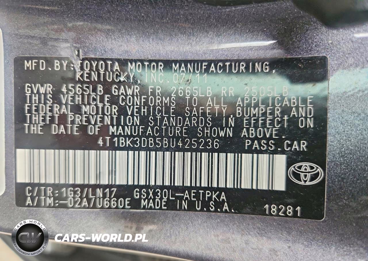 2011 Toyota Avalon Limited VIN:4T1BK3DB5BU425236 - 12