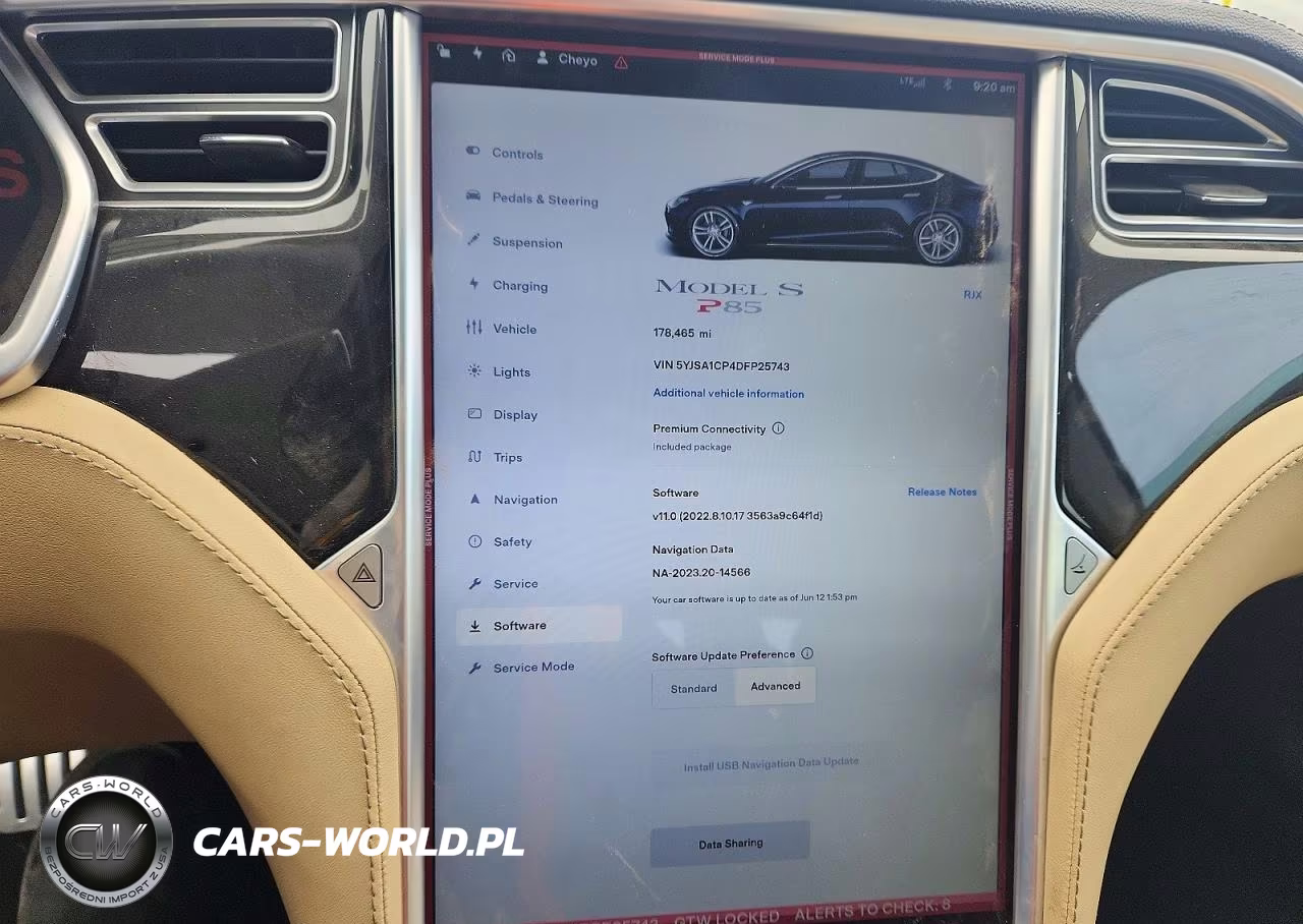 2013 Tesla Model S VIN:5YJSA1CP4DFP25743 - 9