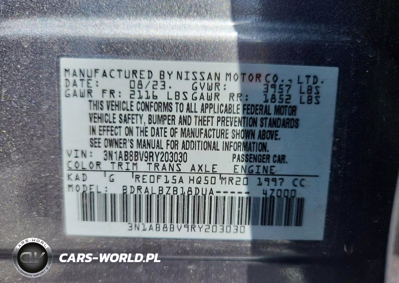 2024 Nissan Sentra S VIN:3N1AB8BV9RY203030 - 12