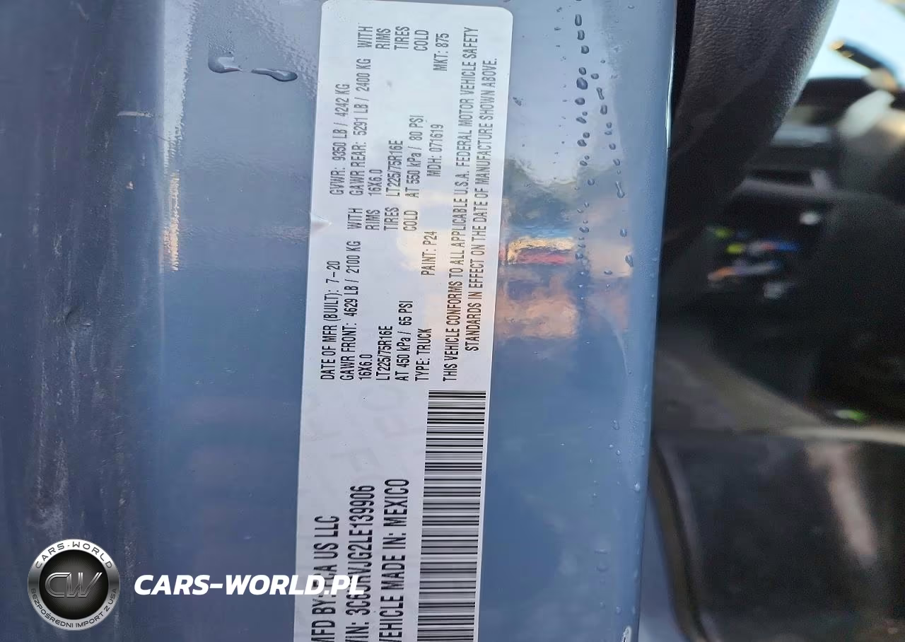 2020 Ram Promaster 3500 Delivery Van VIN:3C6URVJG2LE139906 - 13