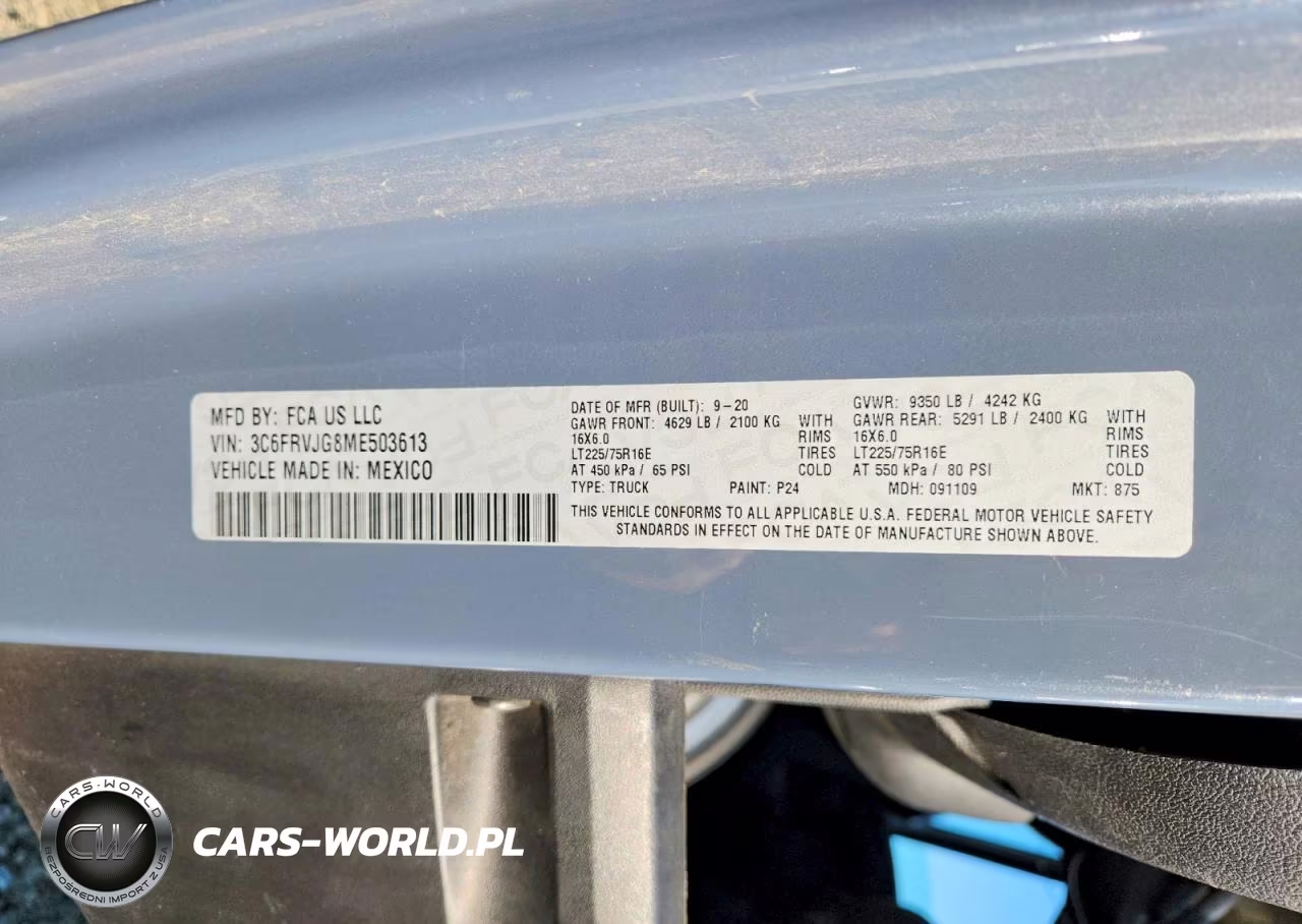 2021 Ram Promaster 3500 Delivery Van VIN:3C6FRVJG8ME503613 - 13