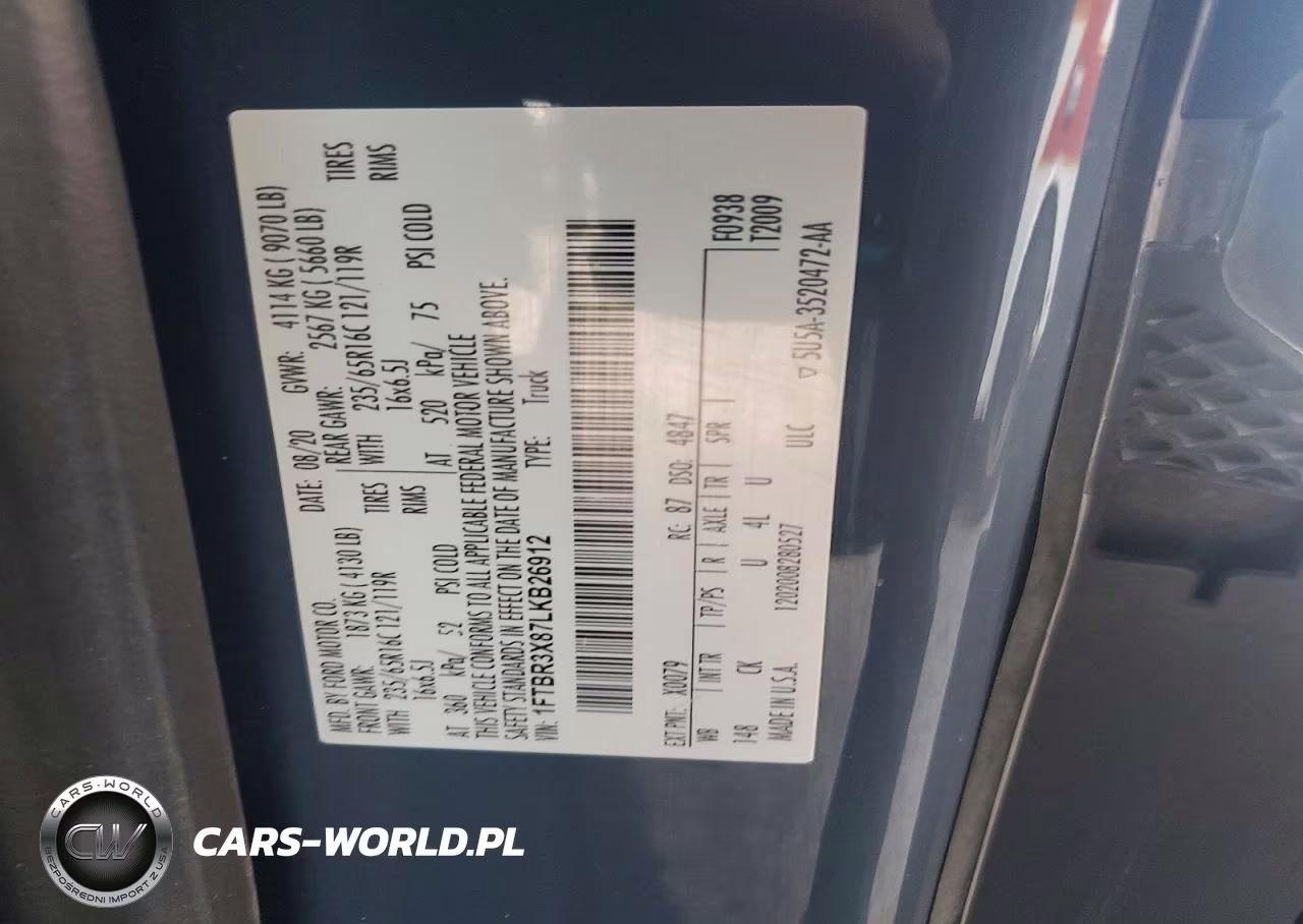 2020 Ford Transit 250 Delivery Van VIN:1FTBR3X87LKB26912 - 12