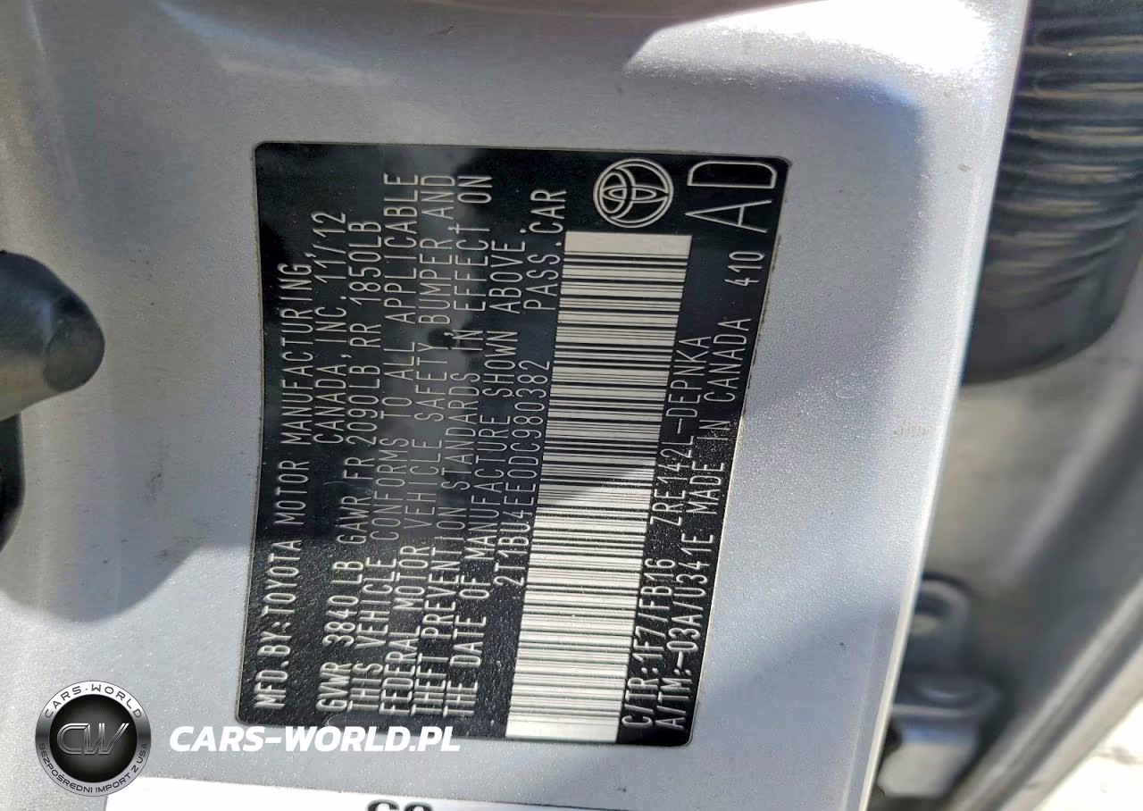TOYOTA COROLLA BA VIN:2T1BU4EE0DC980382 - 12