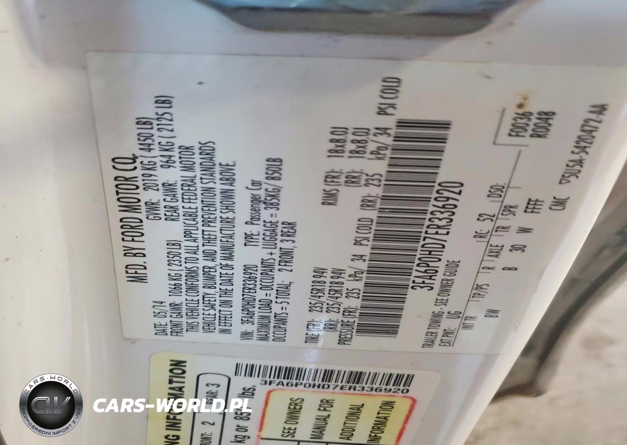 2014 Ford Fusion Se VIN:3FA6P0HD7ER336920 - 12