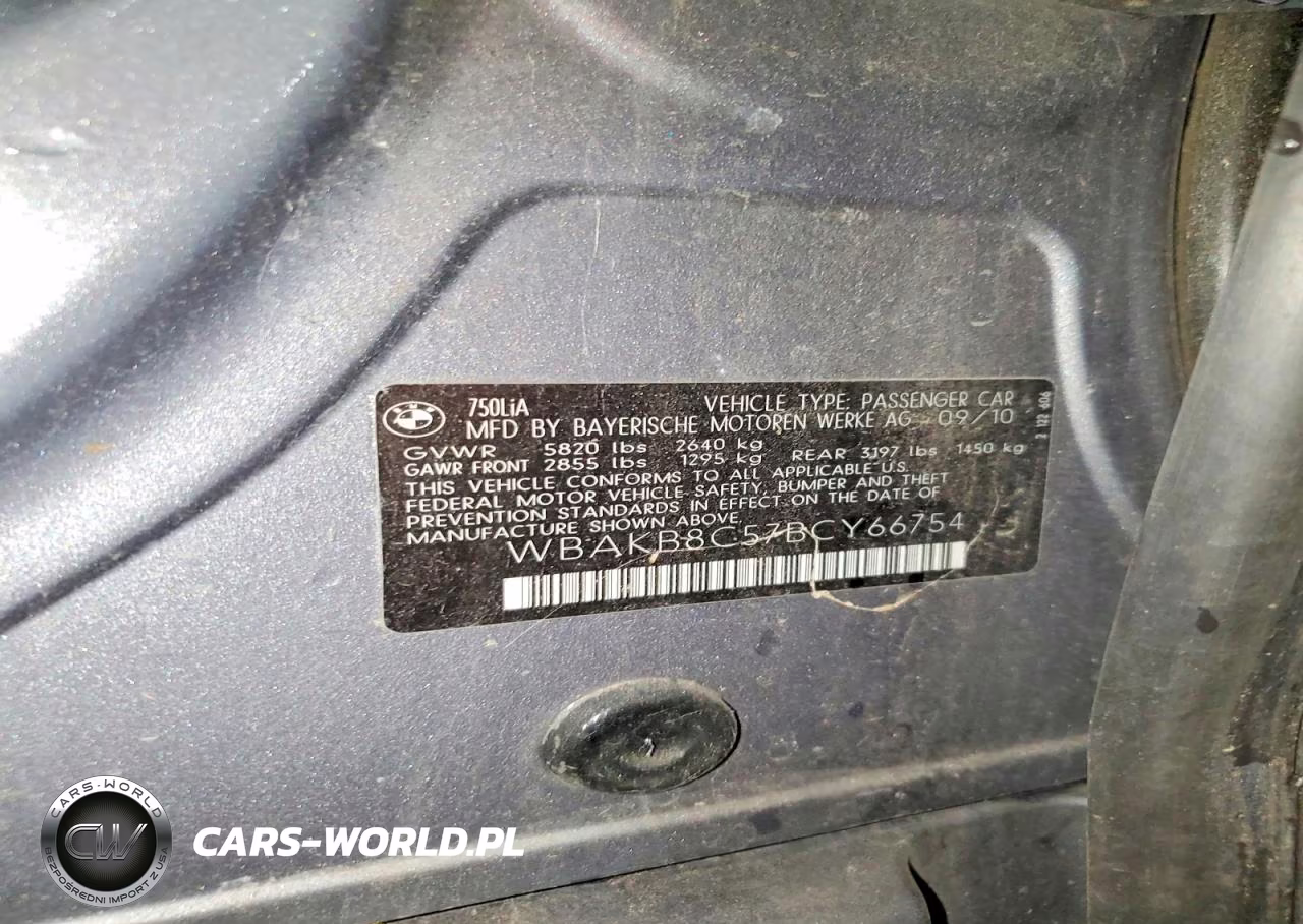 2011 BMW 750 VIN:WBAKB8C57BCY66754 - 12