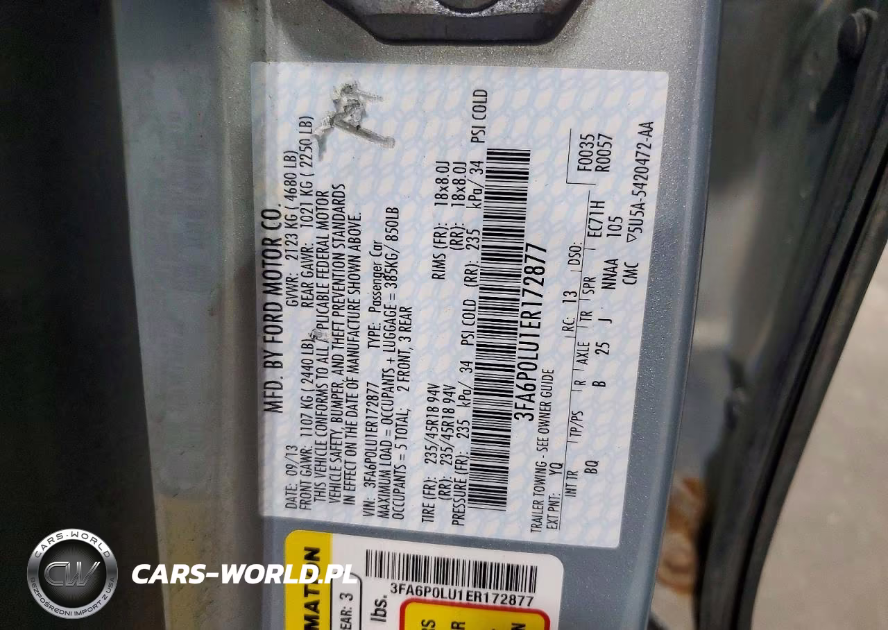 2014 Ford Fusion Se Hybrid VIN:3FA6P0LU1ER172877 - 12