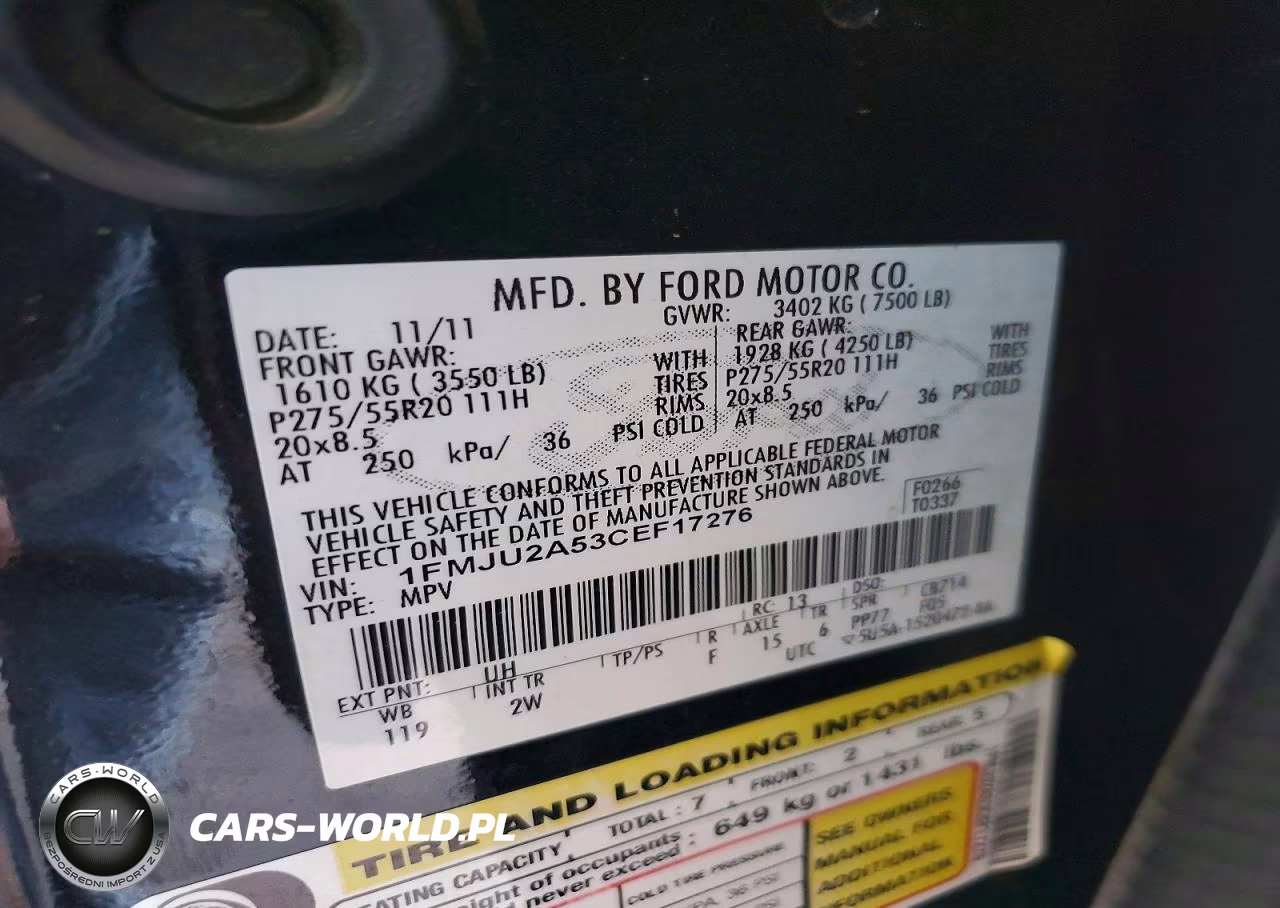 2012 Ford Expedition Limited VIN:1FMJU2A53CEF17276 - 13