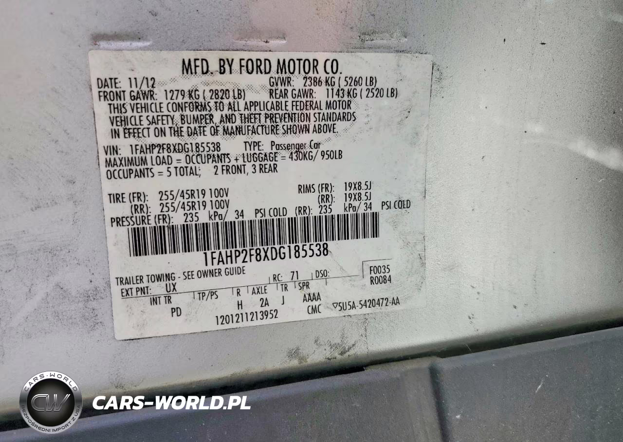 2013 Ford Taurus Limited VIN:1FAHP2F8XDG185538 - 12