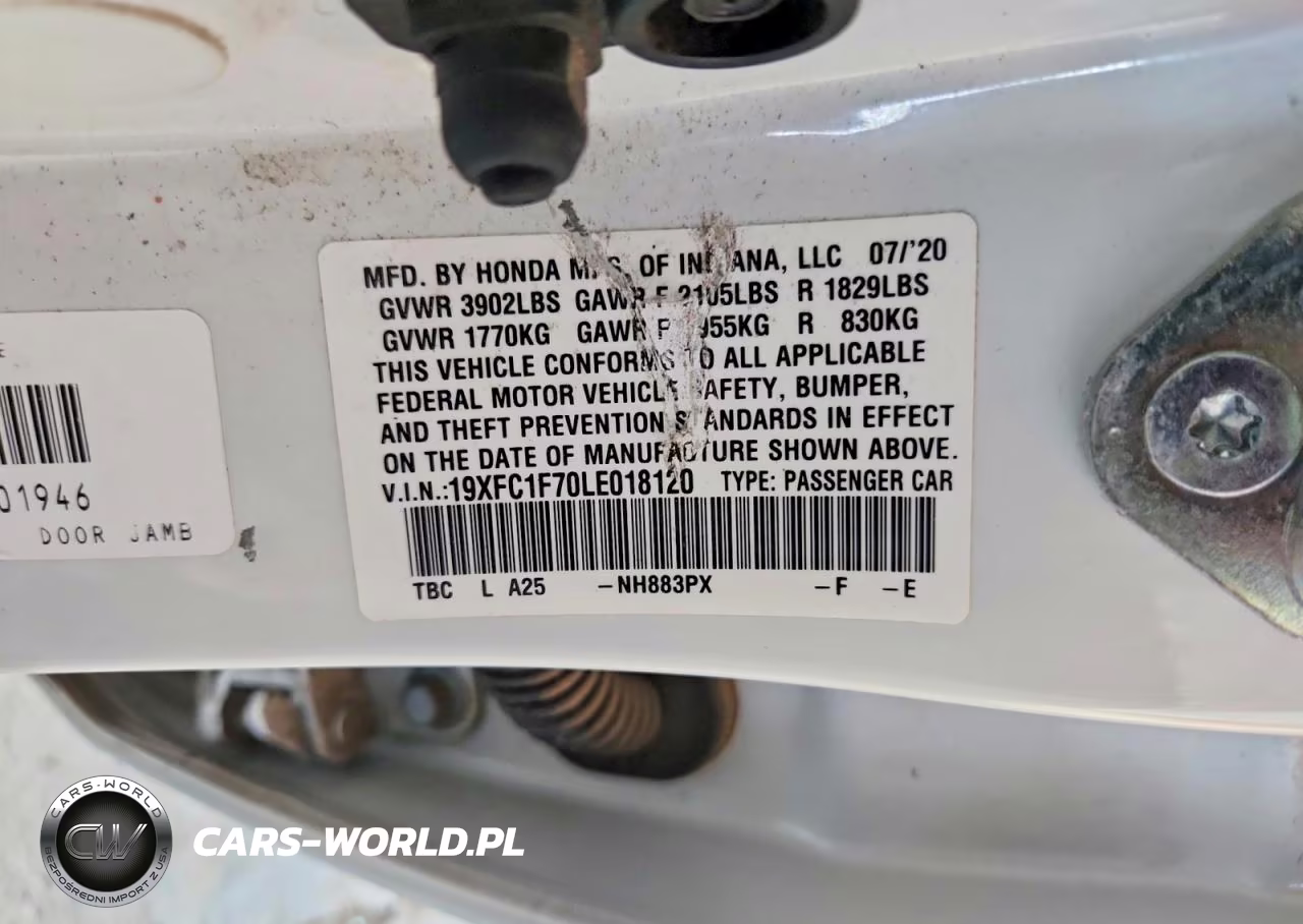 2020 Honda Civic Exl VIN:19XFC1F70LE018120 - 12