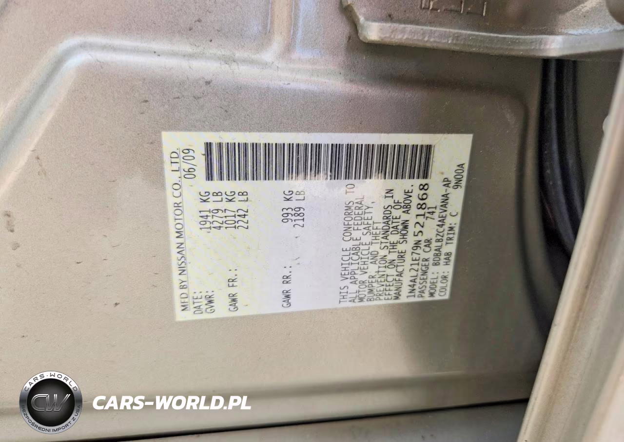 2009 Nissan Altima 2.5 VIN:1N4AL21E79N521868 - 13