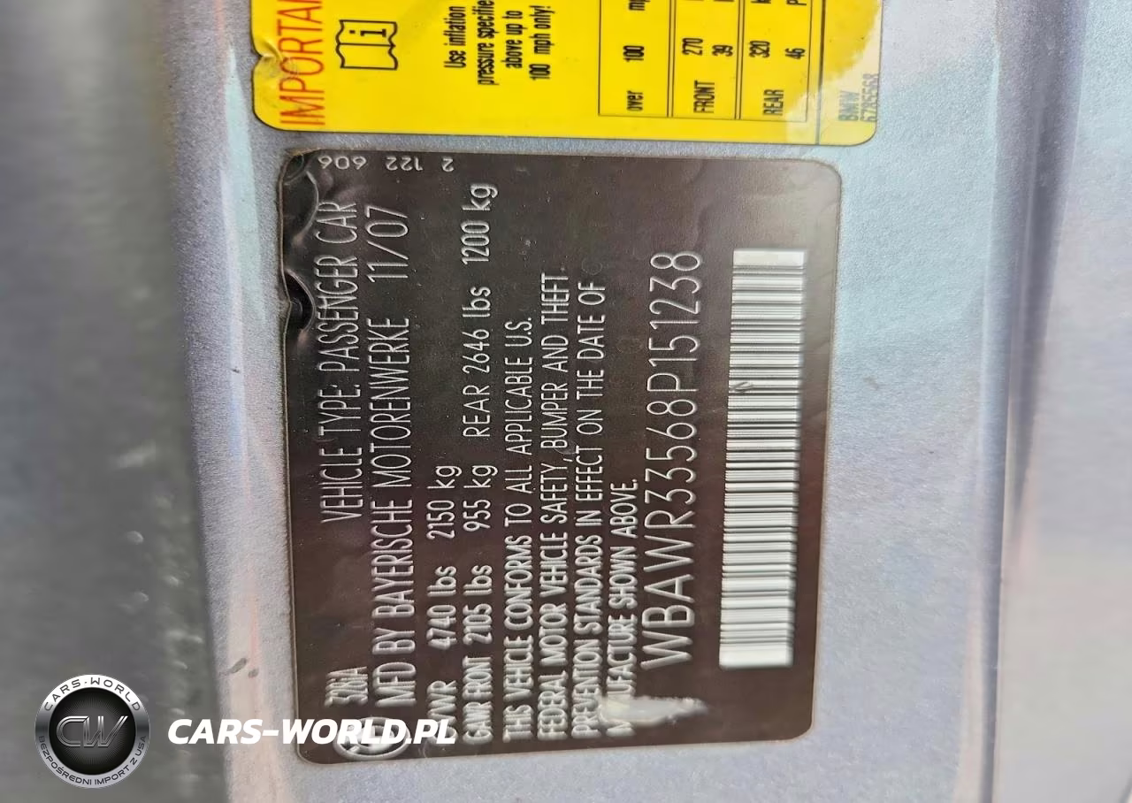 2008 BMW 328 I Sulev VIN:WBAWR33568P151238 - 12