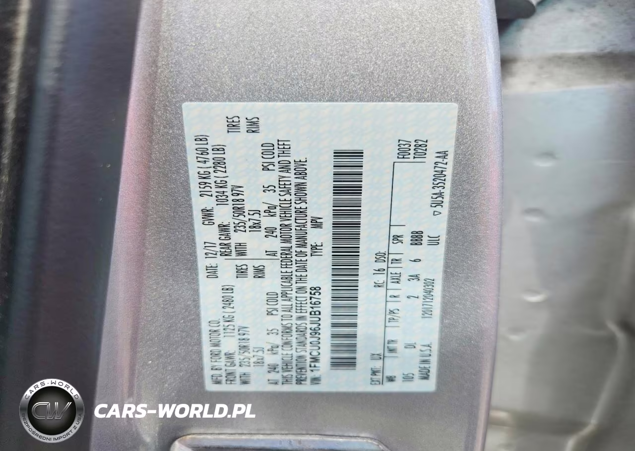 2018 Ford Escape Titanium VIN:1FMCU0J96JUB16758 - 13