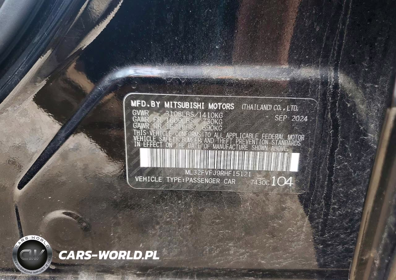 2024 Mitsubishi Mirage G4 Se VIN:ML32FVFJ9RHF15121 - 12