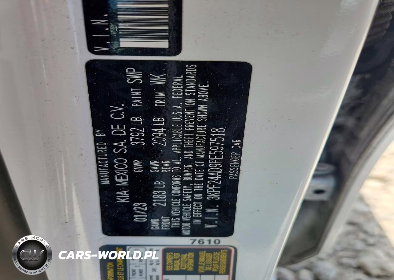 2023 Kia Forte Lxs VIN:3KPF24AD9PE597518 - 12