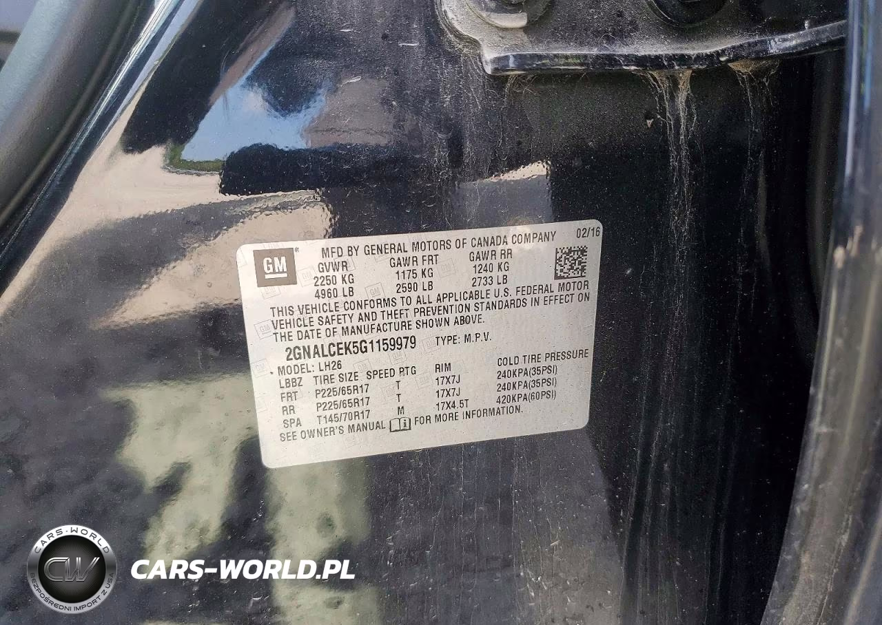 2016 Chevrolet Equinox Lt VIN:2GNALCEK5G1159979 - 13