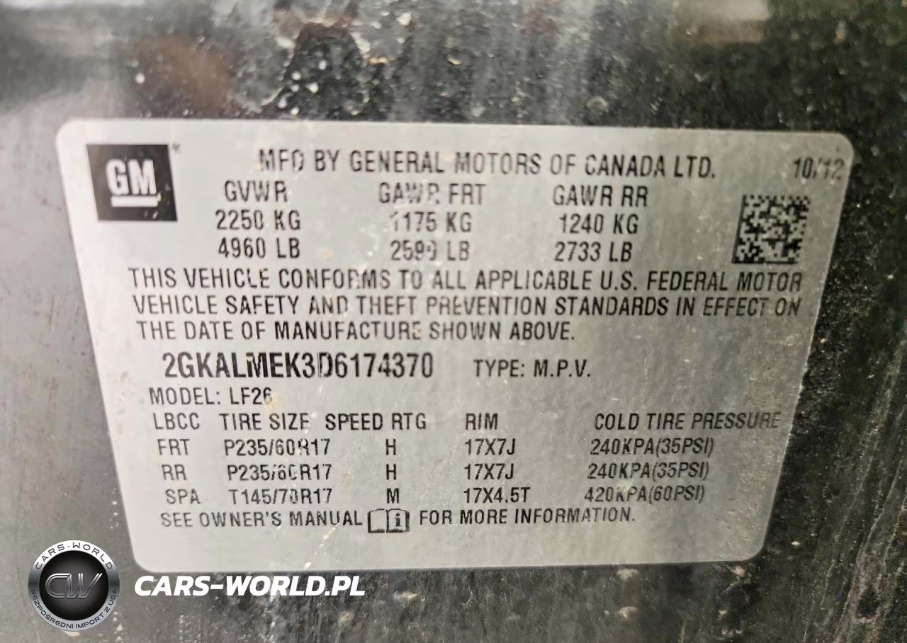 2013 GMC Terrain Sle VIN:2GKALMEK3D6174370 - 13