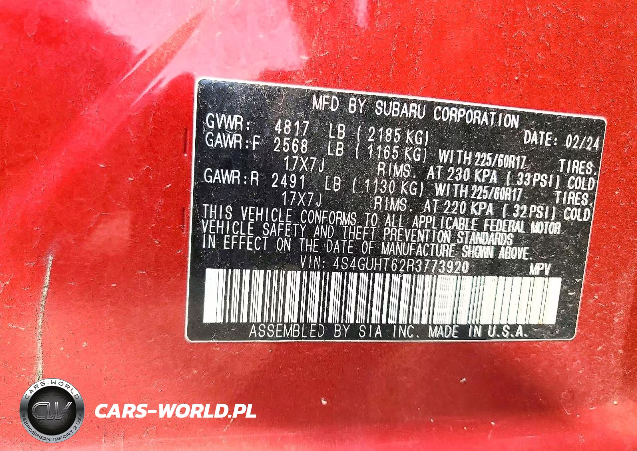 2024 Subaru Crosstrek Wilderness VIN:4S4GUHT62R3773920 - 13
