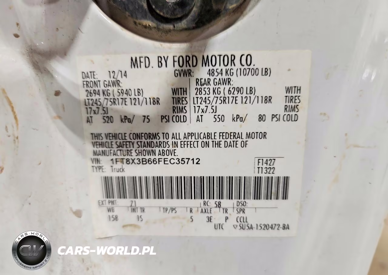 2015 Ford F350 Super Duty VIN:1FT8X3B66FEC35712 - 13