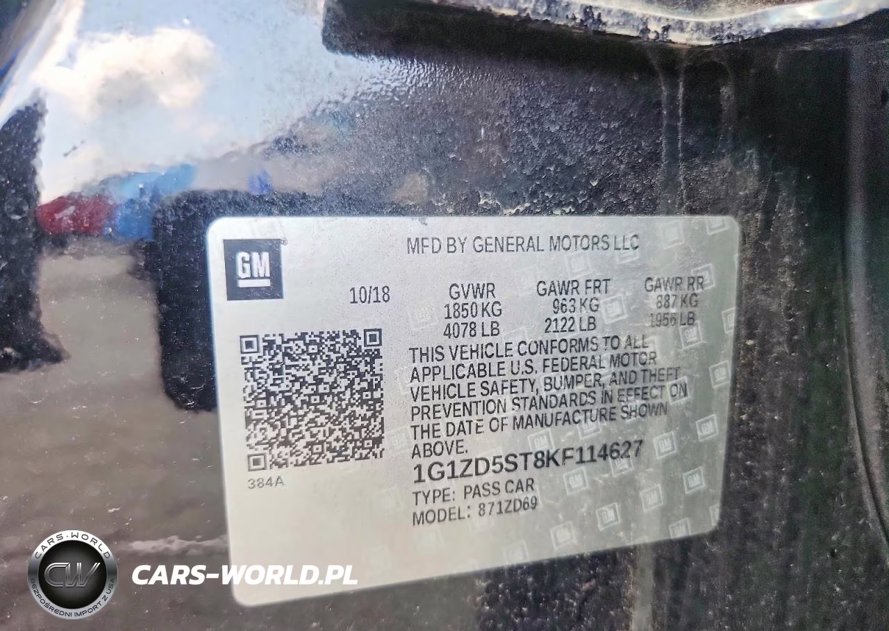2019 Chevrolet Malibu Lt VIN:1G1ZD5ST8KF114627 - 12