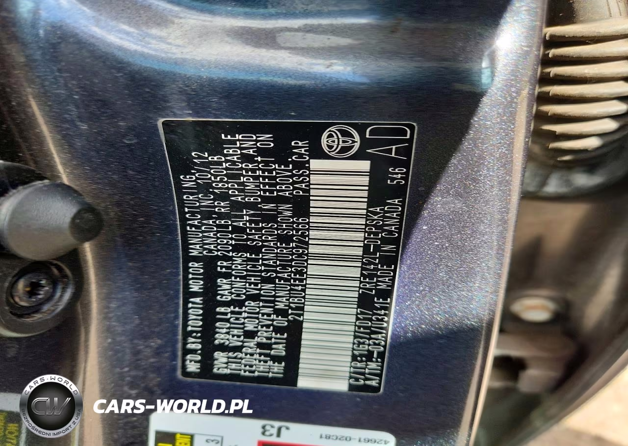 2013 Toyota Corolla L VIN:2T1BU4EE3DC972566 - 12