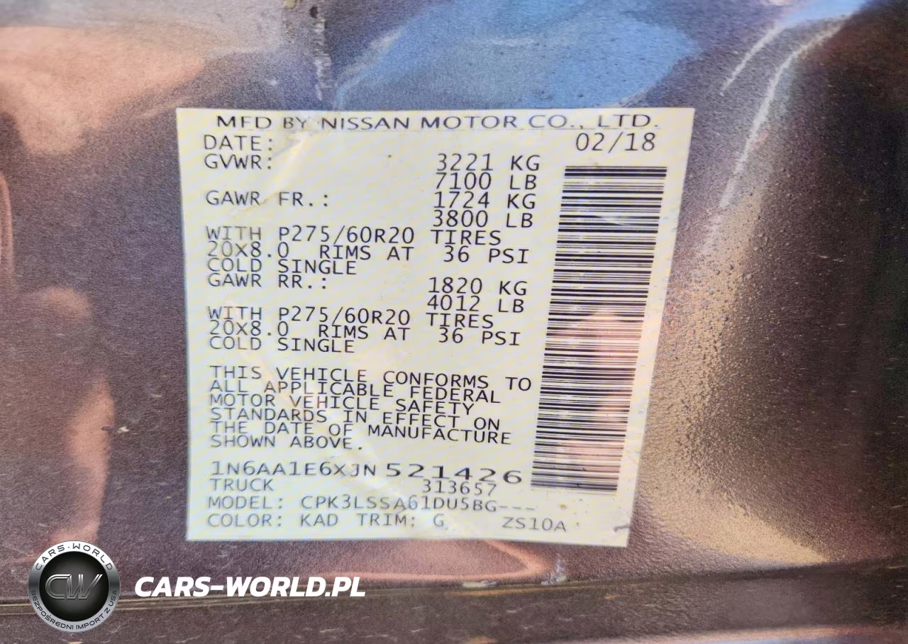 2018 Nissan Titan Sv VIN:1N6AA1E6XJN521426 - 12