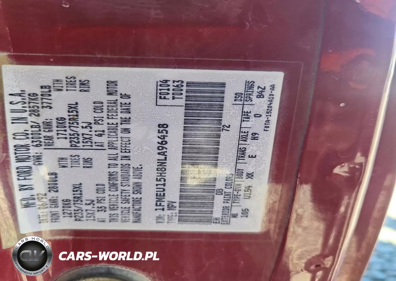 1992 Ford Bronco U100 VIN:1FMEU15H8NLA96458 - 13