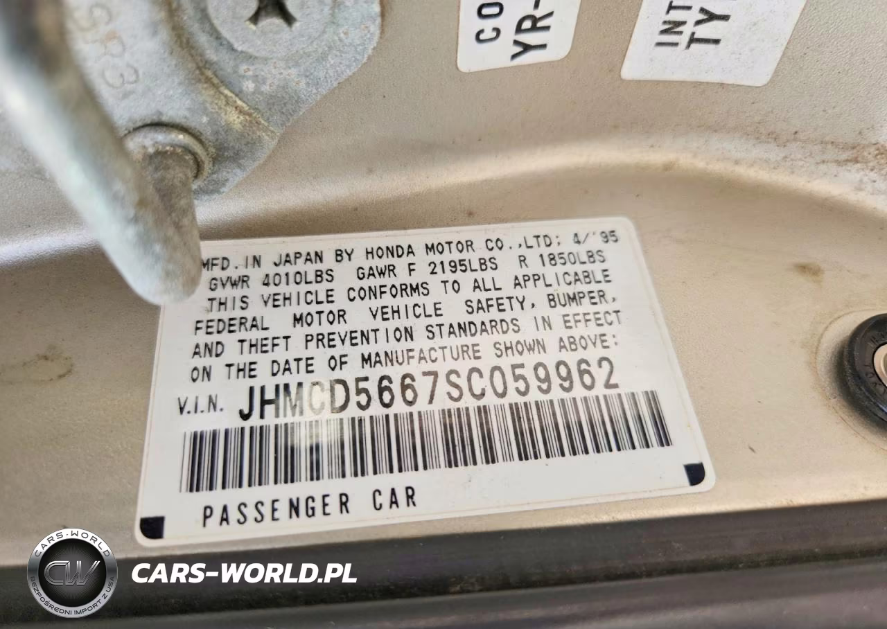 1995 Honda Accord Ex VIN:JHMCD5667SC059962 - 12