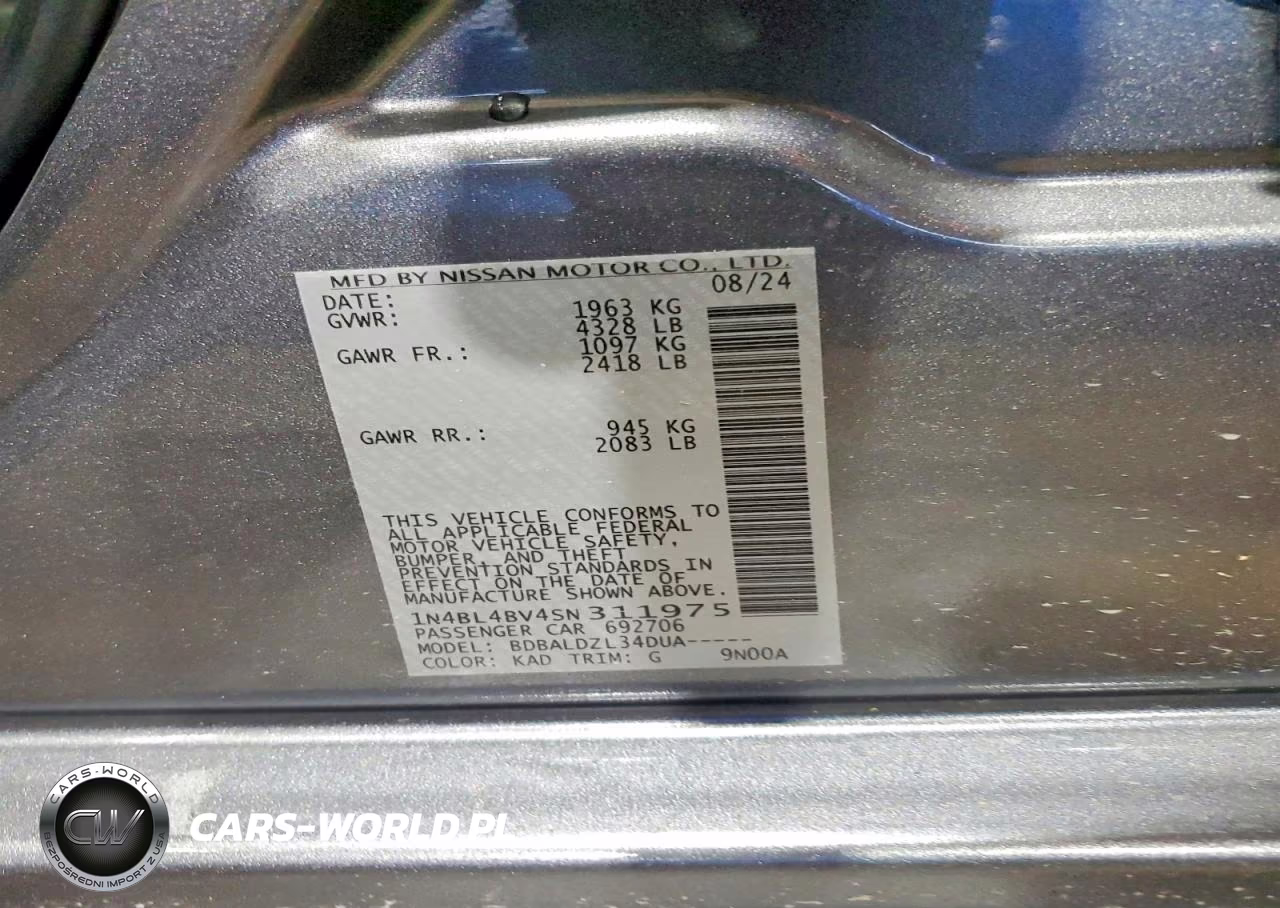 2025 Nissan Altima S VIN:1N4BL4BV4SN311975 - 13