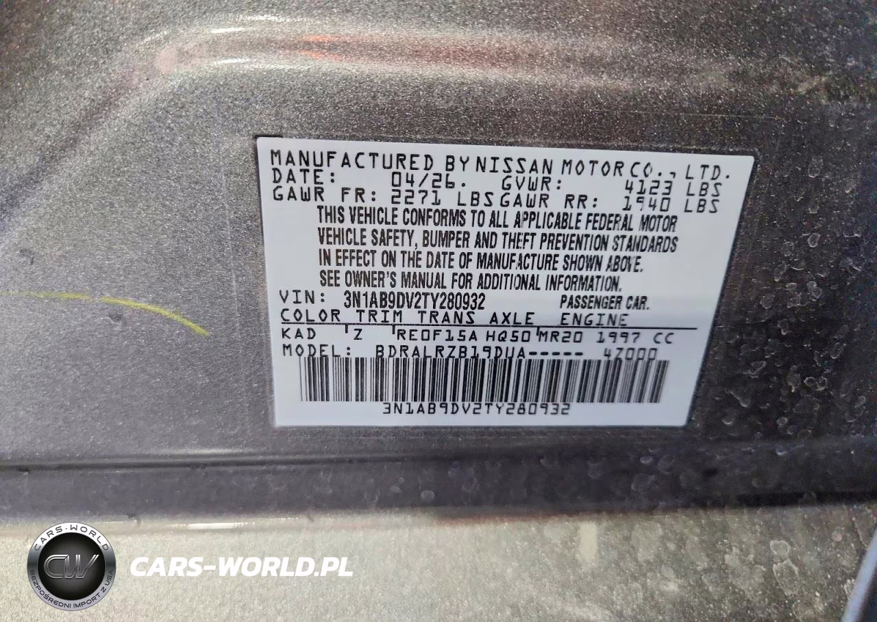 2026 Nissan Sentra Sr VIN:3N1AB9DV2TY280932 - 12