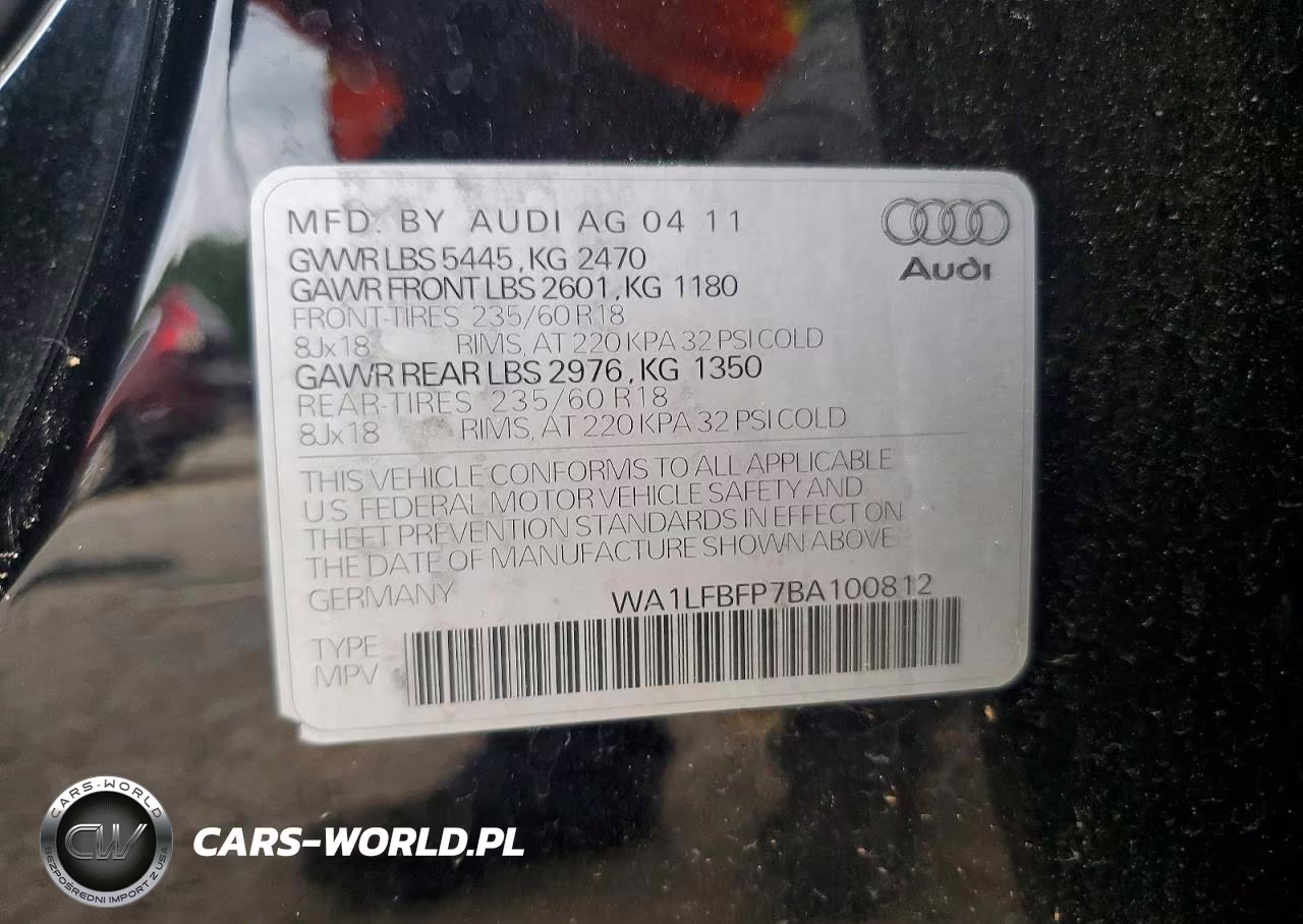 2011 Audi Q5 Premium Plus VIN:WA1LFBFP7BA100812 - 12