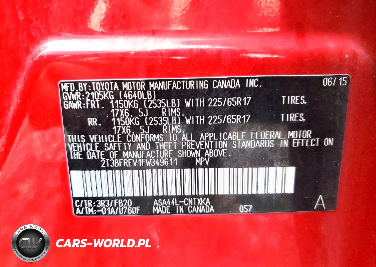 2015 Toyota Rav4 Le VIN:2T3BFREV1FW349611 - 13