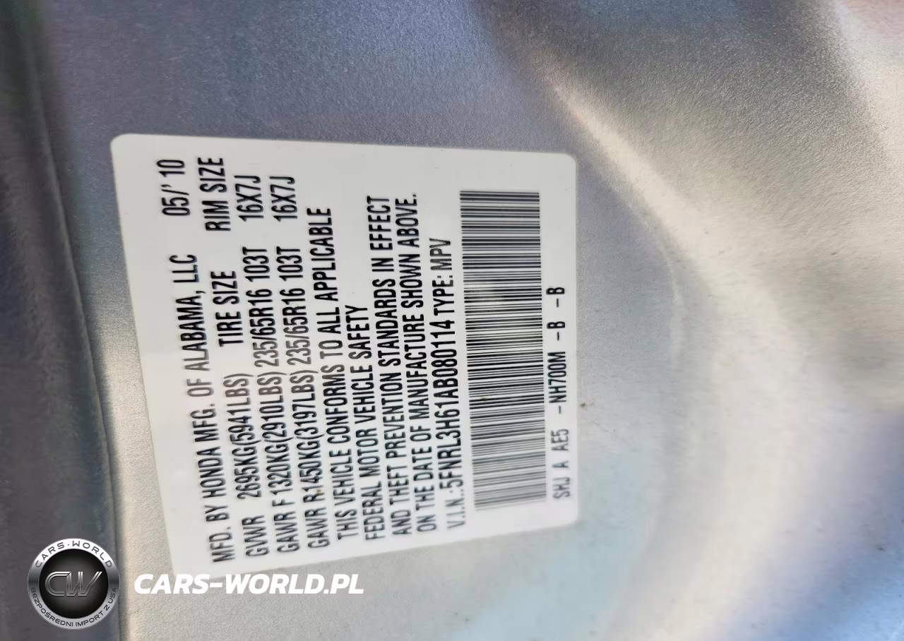 2010 Honda Odyssey Exl VIN:5FNRL3H61AB080114 - 12