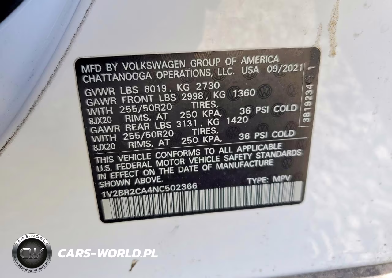 2022 Volkswagen Atlas Sel VIN:1V2BR2CA4NC502366 - 14