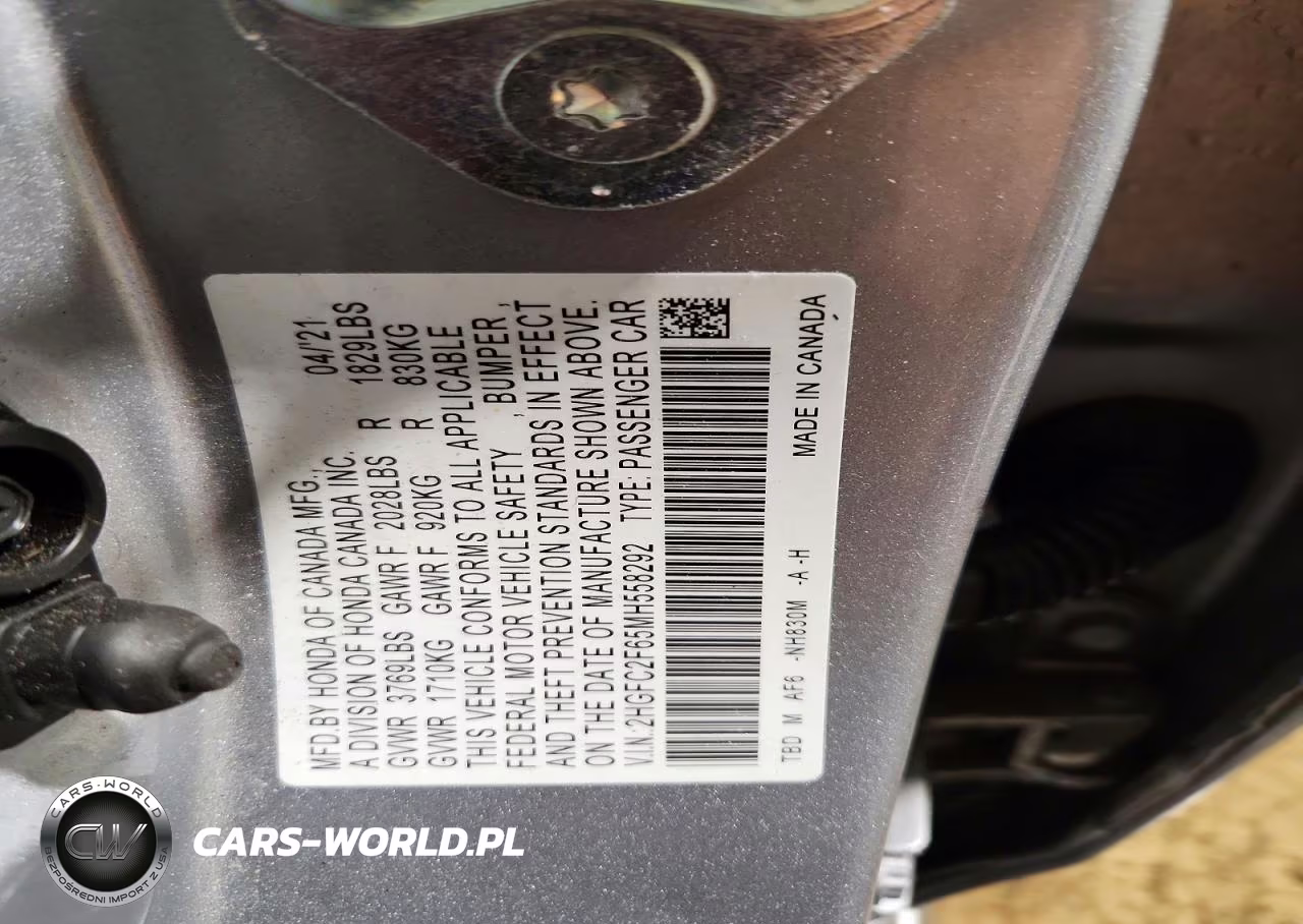 2021 Honda Civic Lx VIN:2HGFC2F65MH558292 - 13