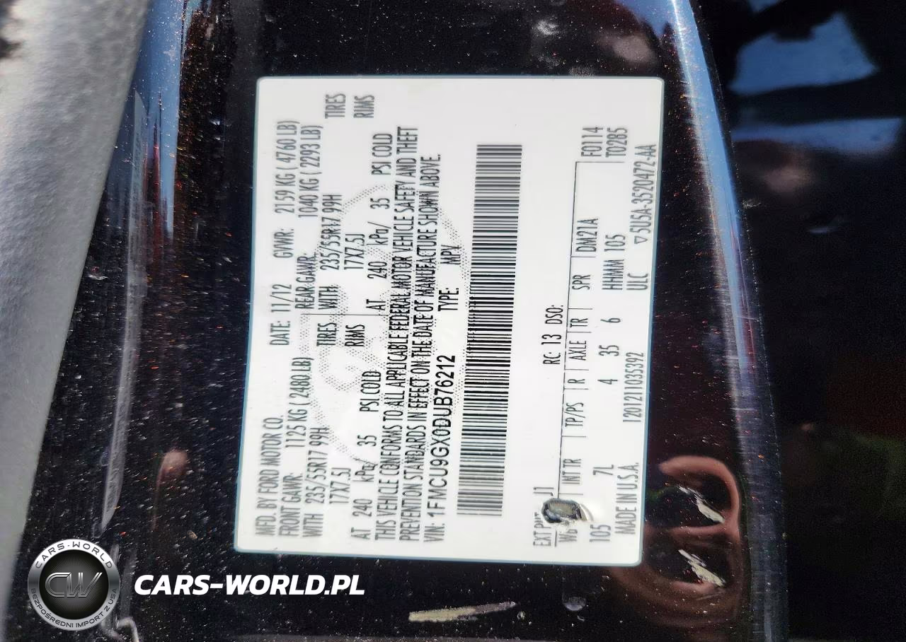 2013 Ford Escape Se VIN:1FMCU9GX0DUB76212 - 13