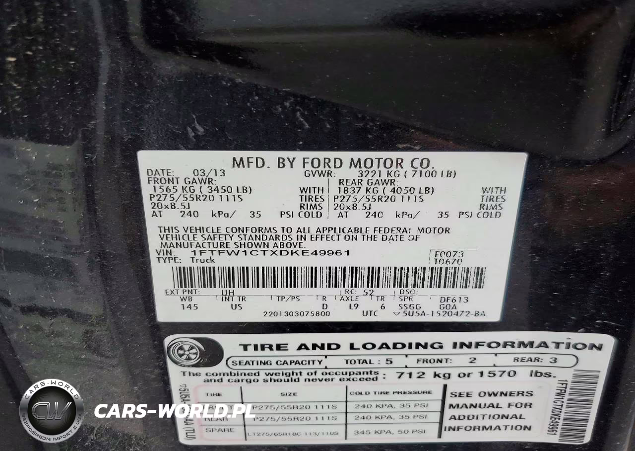 2013 Ford F150 Supercrew VIN:1FTFW1CTXDKE49961 - 12