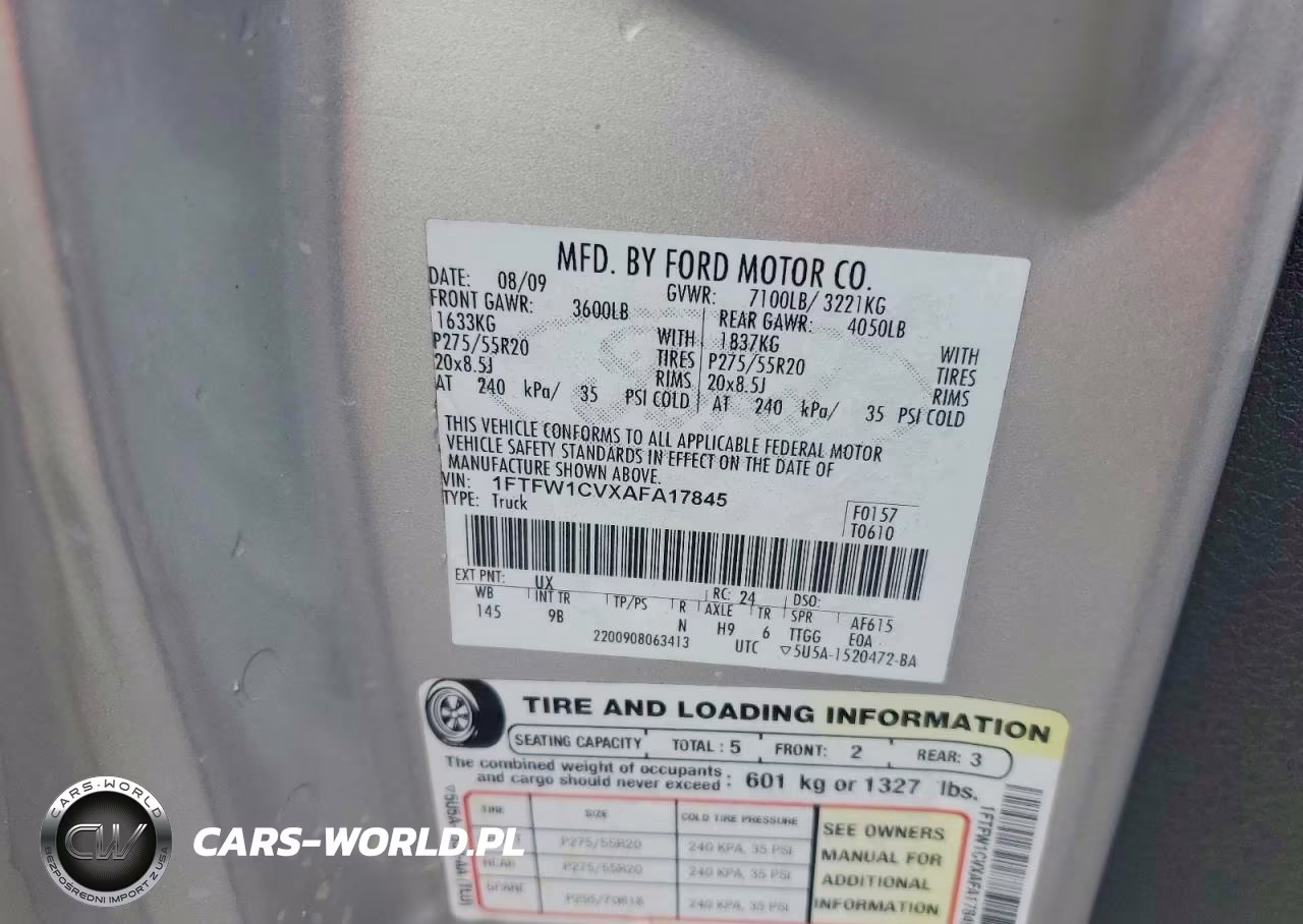 2010 Ford F150 Supercrew VIN:1FTFW1CVXAFA17845 - 12