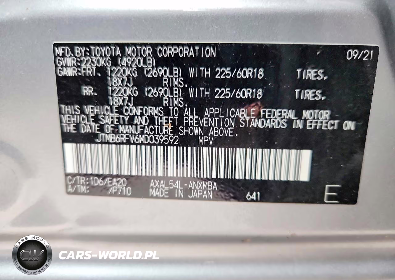 2021 Toyota Rav4 Hybrid Xle Premium VIN:JTMB6RFV6MD039592 - 13