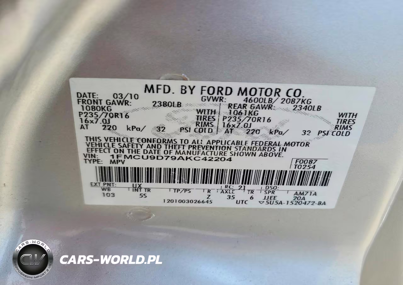 2010 Ford Escape Xlt VIN:1FMCU9D79AKC42204 - 13