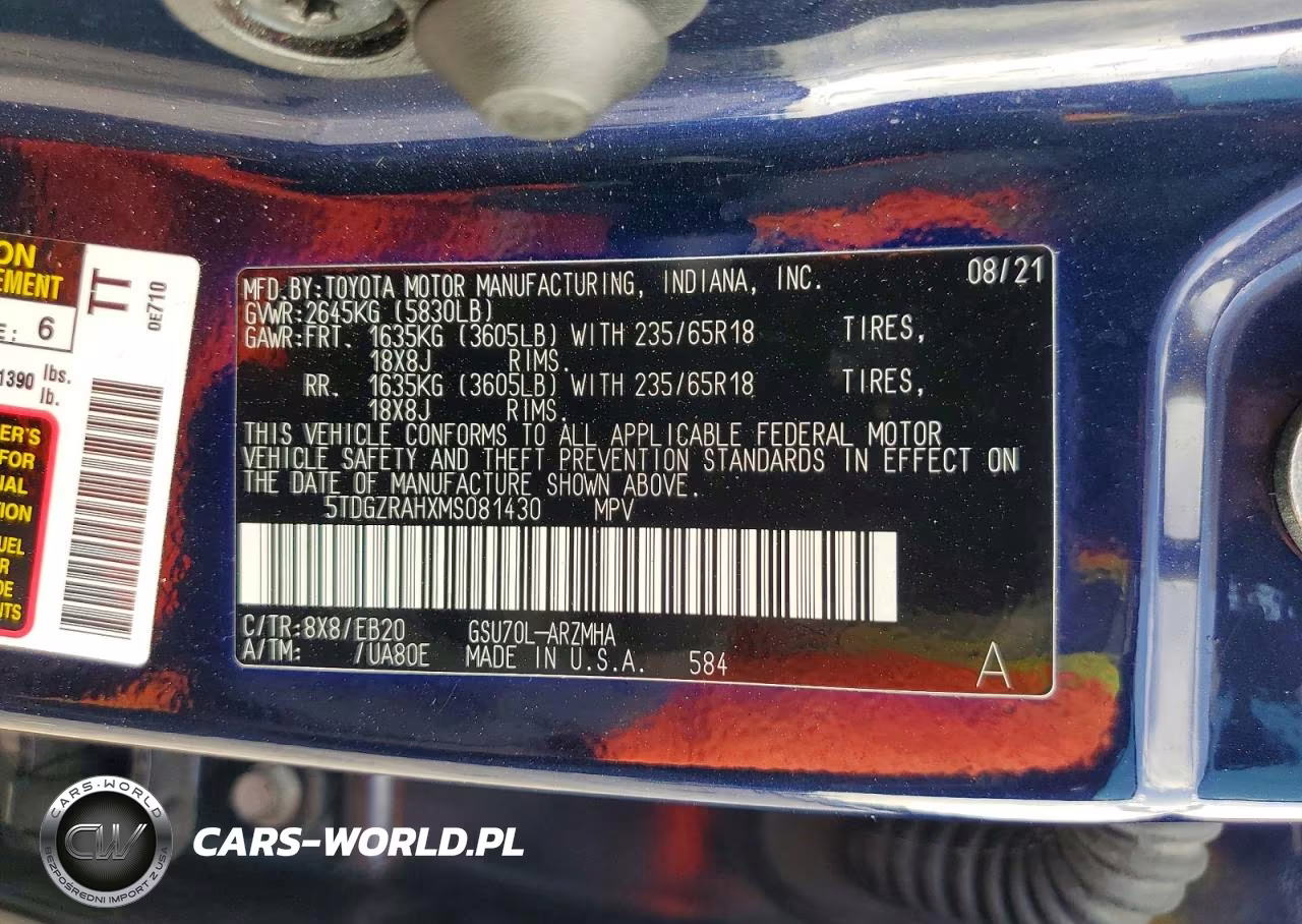 2021 Toyota Highlander Xle VIN:5TDGZRAHXMS081430 - 13