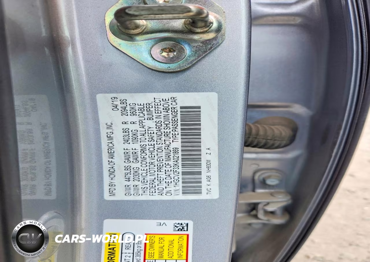 2019 Honda Accord Sport VIN:1HGCV2F33KA021869 - 12